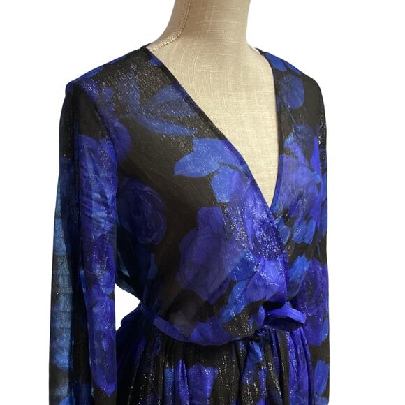 Alexa B Nites Blue Floral Dress - Picture 3 of 5